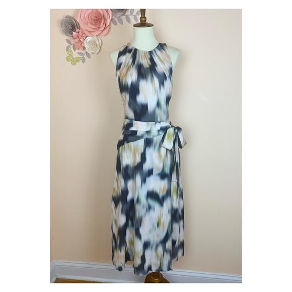 New! REISS Gisele Floral Front Slit Midi Dress - Picture 3 of 16